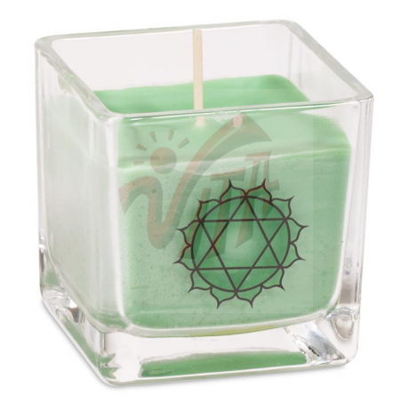4° Chakra Candela profumata Lavanda & Arancia in cera di colza