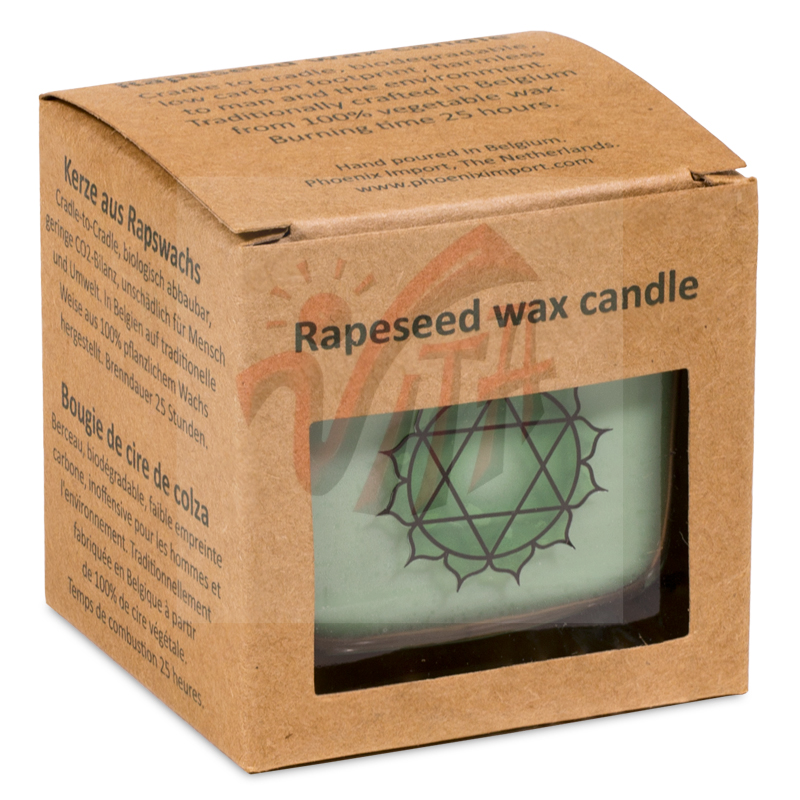 4° Chakra Candela profumata Lavanda & Arancia in cera di colza