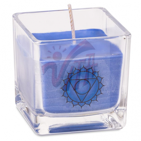 5° Chakra Candela profumata Rosa selvatica & Camomilla in cera di colza
