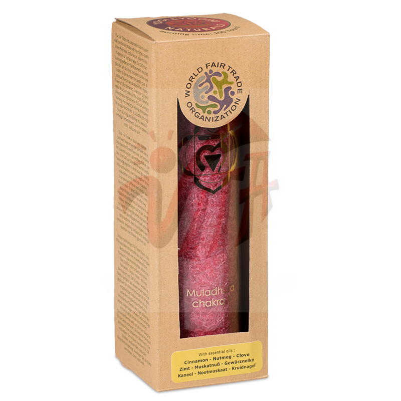 1° Chakra Candela stearina al profumo di Cassia, Chiodo di garofano e Noce moscata