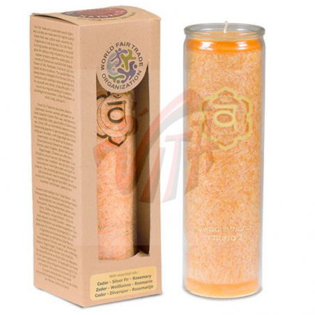 2° Chakra Candela stearina al profumo di Cedro, Abete e Rosmarino