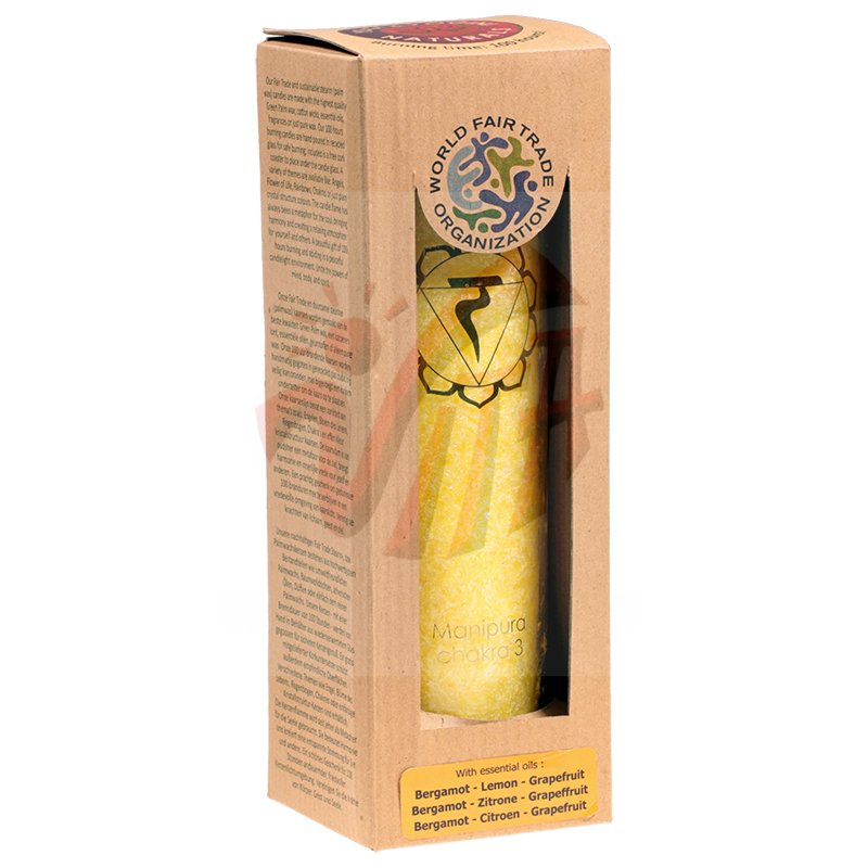 3° Chakra Candela stearina al profumo di Bergamotto, Lime e Pompelmo