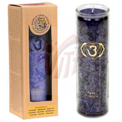6° Chakra Candela stearina al profumo di Lavanda, Abete e Camomilla
