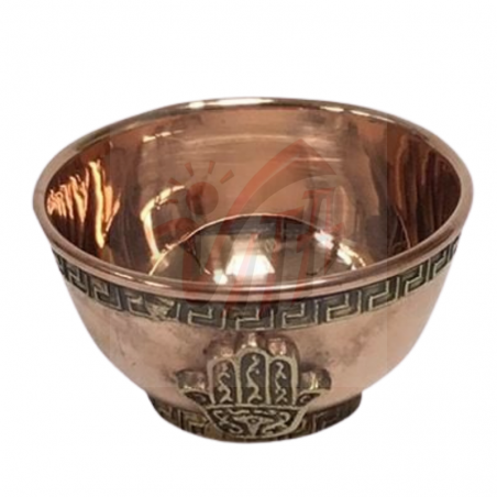 Ciotola Brucia incenso tibetana in rame - Mano di Fatima