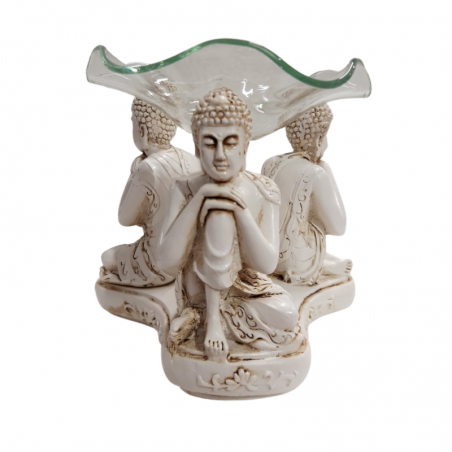 Brucia Essenze a Candela Bianco - 3 Buddha Pensanti