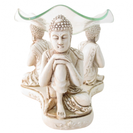 Brucia Essenze a Candela Bianco - 3 Buddha Pensanti
