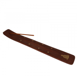 Supporto in legno per bastoncini d'incenso con Buddha - (25,5 x 3,5cm) 2