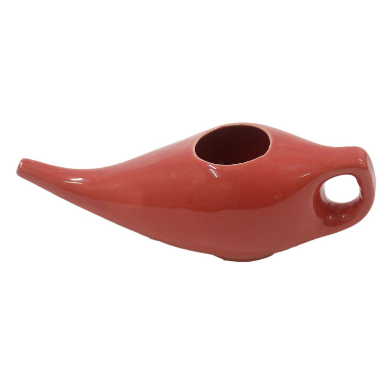 Neti Pot in Ceramica per la pulizia delle cavità nasali - Rosso