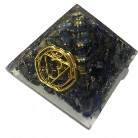 Piramide Orgonite Chakra del Terzo Occhio - Sodalite - 55 x 55 x 55mm