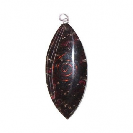 Granato Orgone Pendente Ovale (± 55 x 25 x 5mm)