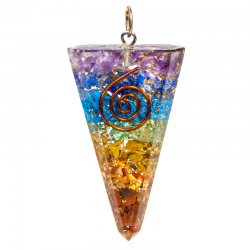Policromo Orgone Pendente Triangolare - 5cm