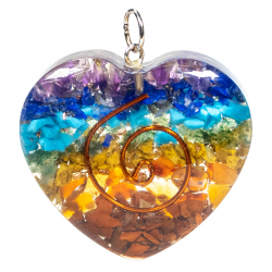 Pendente Orgonite Cuore Policromo - 4 x 4,2cm