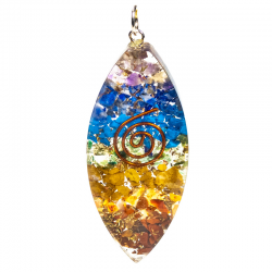 Ciondolo Orgonite Pendente Ovale in Policromo (± 5cm - ± 35gr.)