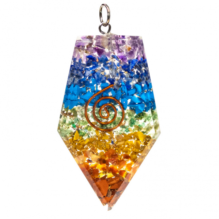 Pendente Orgonite a forma di Pentagono Policromo