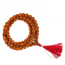 Mala Tibetano Rudraksha 108 Grani Nappina Rossa – Bracciale e Collana