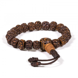 Bracciale Mala Tibetano Rudraksha Lucidato – 21 Grani da 8mm