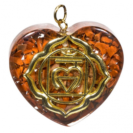 Pietra Dura Orgone Pendente Cuore 1° Chakra