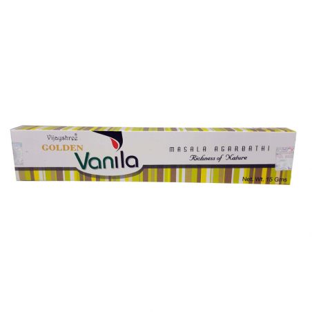 Golden Vaniglia Bastoncini Incenso Vijayshree Vanilla Masala