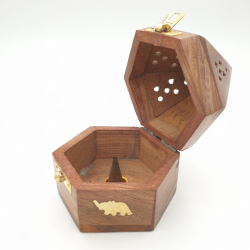 Bruciatore incenso con Elefante – Piramide in legno 2