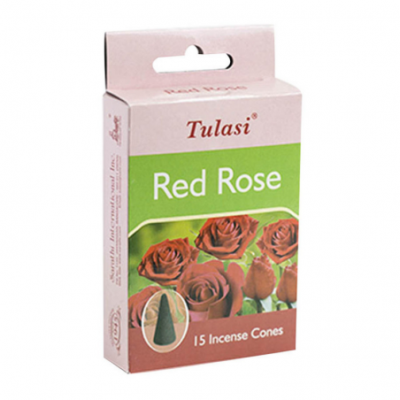 Rosa Rossa 12 Coni Incenso Tulasi Red Rose Premium Masala