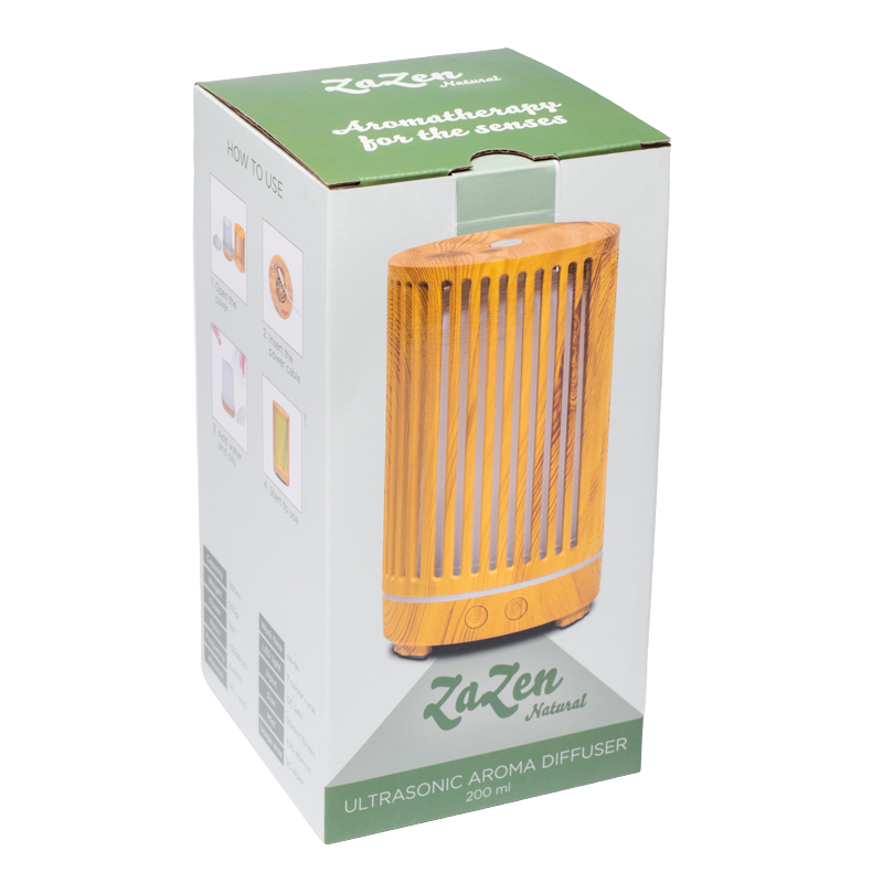 ZaZen Diffusore aromi ed Essenze a ultrasuoni - (9,5 x 15,5cm - 200ml)
