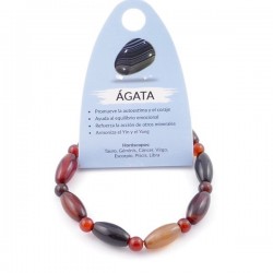 Braccialetto Agata pietra naturale perline oblunghe