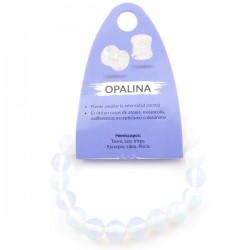 Bracciale Opalina perle in Pietra Naturale da 10mm