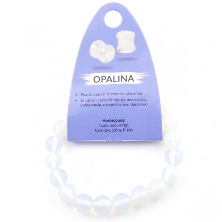 Bracciale Opalina perle in Pietra Naturale da 10mm