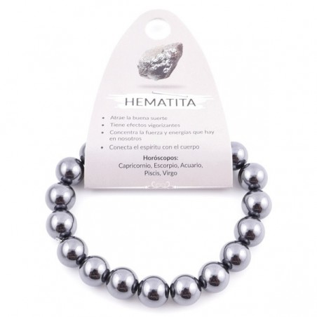 Braccialetto Ematite Magnetica perle in Pietra Naturale da 10mm