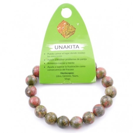 Bracciale Unakite perle da 10mm in Pietra Naturale