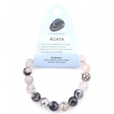 Braccialetto Agata perline Pietra Naturale da 10mm