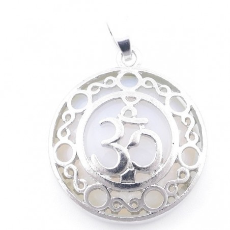 Opalina Pendente Pietra Naturale con Simbolo Om