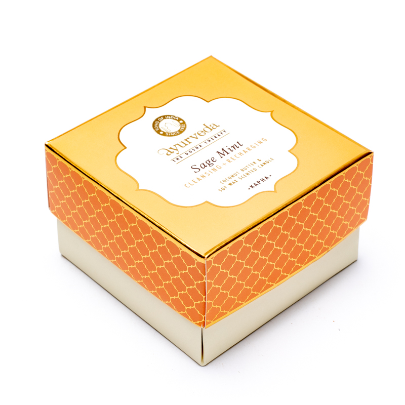 Salvia e Menta Kapha Candela profumata in vaso con due stoppini Song of India