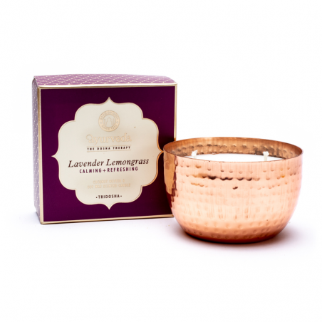 Lavanda Citronella Tridosha Candela profumata in vaso con due stoppini Song of India