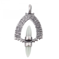 Avventurina Verde Pendente Tribale con Pietra Naturale a due punte