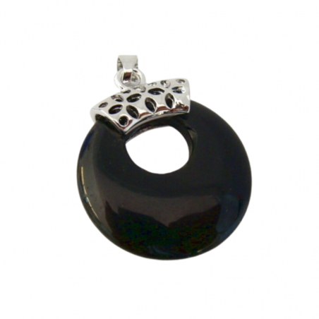 Onice Nero Pendente Pietra Naturale - 28mm