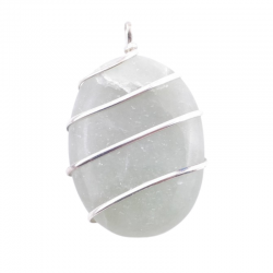 Avventurina Verde Pendente con Pietra Ovale Naturale