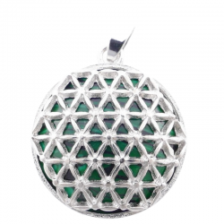 Pendente Malachite Pietra Naturale e Fiore della Vita