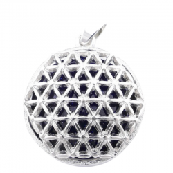 Pendente Avventurina Blu Pietra Naturale e Fiore della Vita