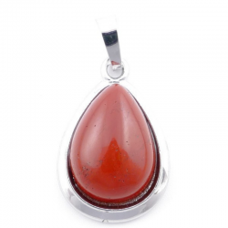 Pendente Diaspro Rosso Pietra Naturale - Lacrima
