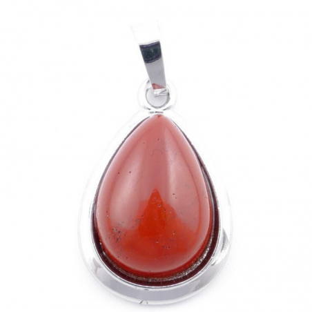 Pendente Diaspro Rosso Pietra Naturale - Lacrima