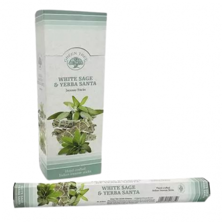Yerba Santa & Salvia Bianca 20 Bastoncini Incenso Green Tree Yerba Santa & White Sage