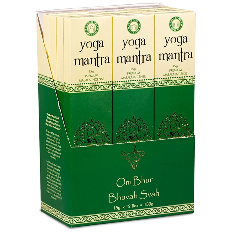 Yoga Mantra Bastoncini Incenso Song of India Premium Masala Om Bhur Bhuvah Svah