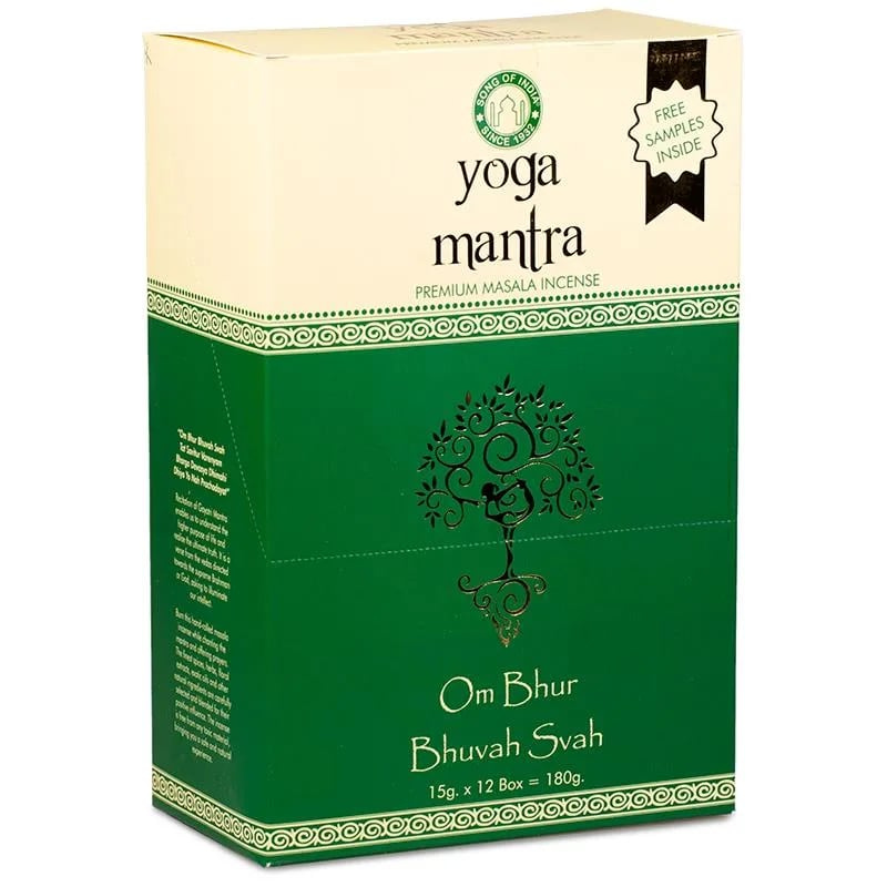 Yoga Mantra Bastoncini Incenso Song of India Premium Masala Om Bhur Bhuvah Svah