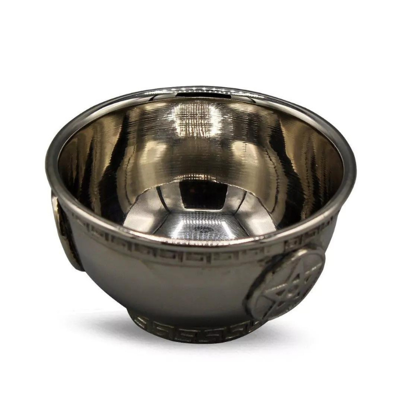 Ciotola Brucia incenso tibetana Argentata - Pentacolo