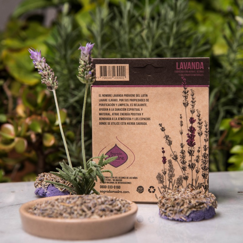 Lavanda - 4 Pastillas Smudge 100% Erbe Naturali - Sagrada Madre