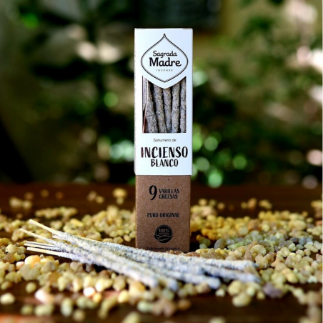 Olibano Bianco - 9 Bastoni Incenso Extra Premium in Erbe 100% Naturali - Sagrada Madre