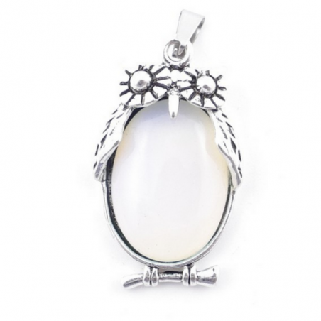 Opalina Pendente Pietra Naturale a forma di Gufo - (38 x 22mm)
