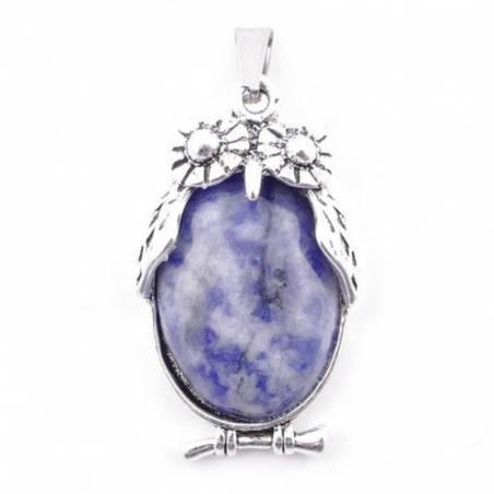 Sodalite Pendente Pietra Naturale a forma di Gufo