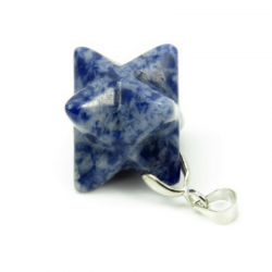 Merkaba Sodalite Pendente Pietra Naturale con gancio Metallo